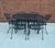 Vintage Wrought Iron Patio Garden Set 6 Chairs 54" Oval Table Minimalist For Sale - Image 17 of 17
