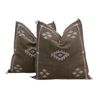 Pair of Oasis Dusk Large Silk Rug Pillows For Sale