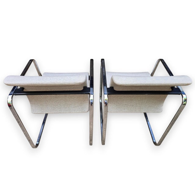 ▪️ Great vintage Mid-Century Modern pair of chairs by Peter Protzman for Herman Miller ▪️ Tan/Cream fabric with chrome...