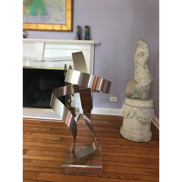 This is the first out of 25 of these extra large atract metal sculptures made in 1978 by Dan Murphy It is mounted on a 12...