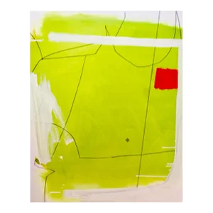 Contemporary Abstract Oil and Graphite on Canvas Painting "Interior" by Xanda McCagg