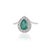 VR Jewels 1.15ct Natural Pear-Cut Emerald Diamond Halo 14k Gold Statement Ring Size 4 For Sale - Image 4 of 17
