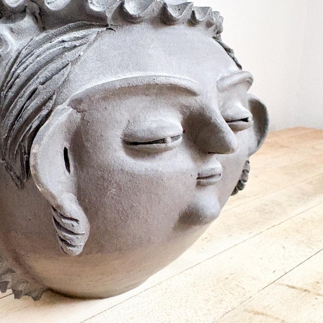 1980s Rosa Brítez Figural Woman Face Terra Cotta Vase For Sale - Image 4 of 12