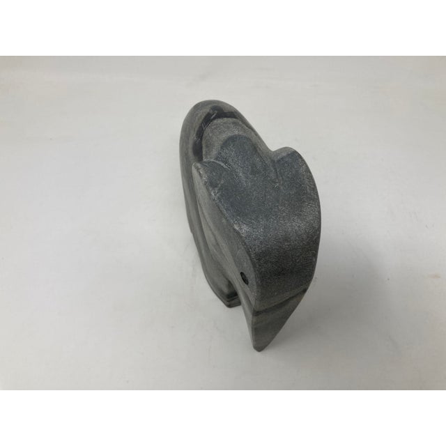 Mid 20th Century Vintage Italian Elephant in Black Marble Stone Carved Stylized Figure 1970 For Sale - Image 5 of 11