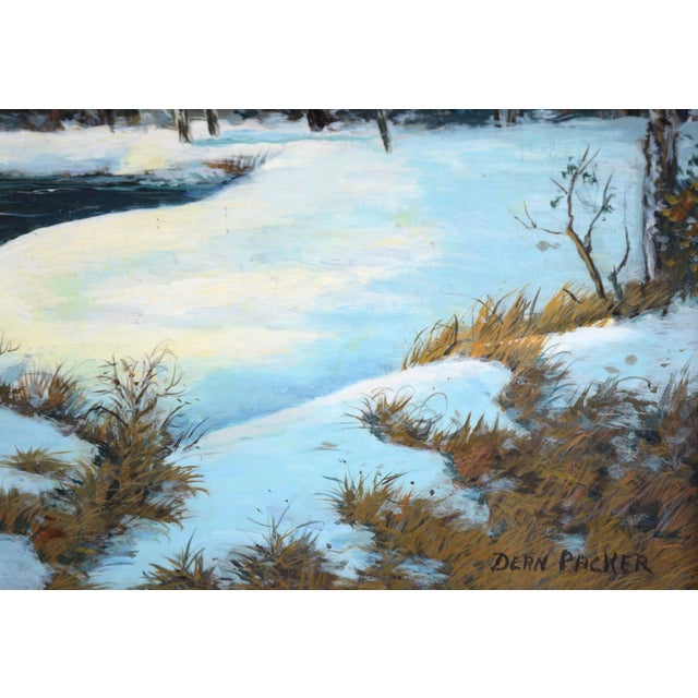 Snowy Creek in Hope Valley - Landscape in Oil on Masonite by Dean Packer For Sale In Monterey, CA - Image 6 of 9