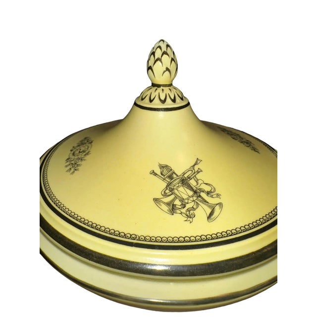 Pair of Vintage Mottahedeh Yellow and Black Creil Tureens For Sale - Image 11 of 13