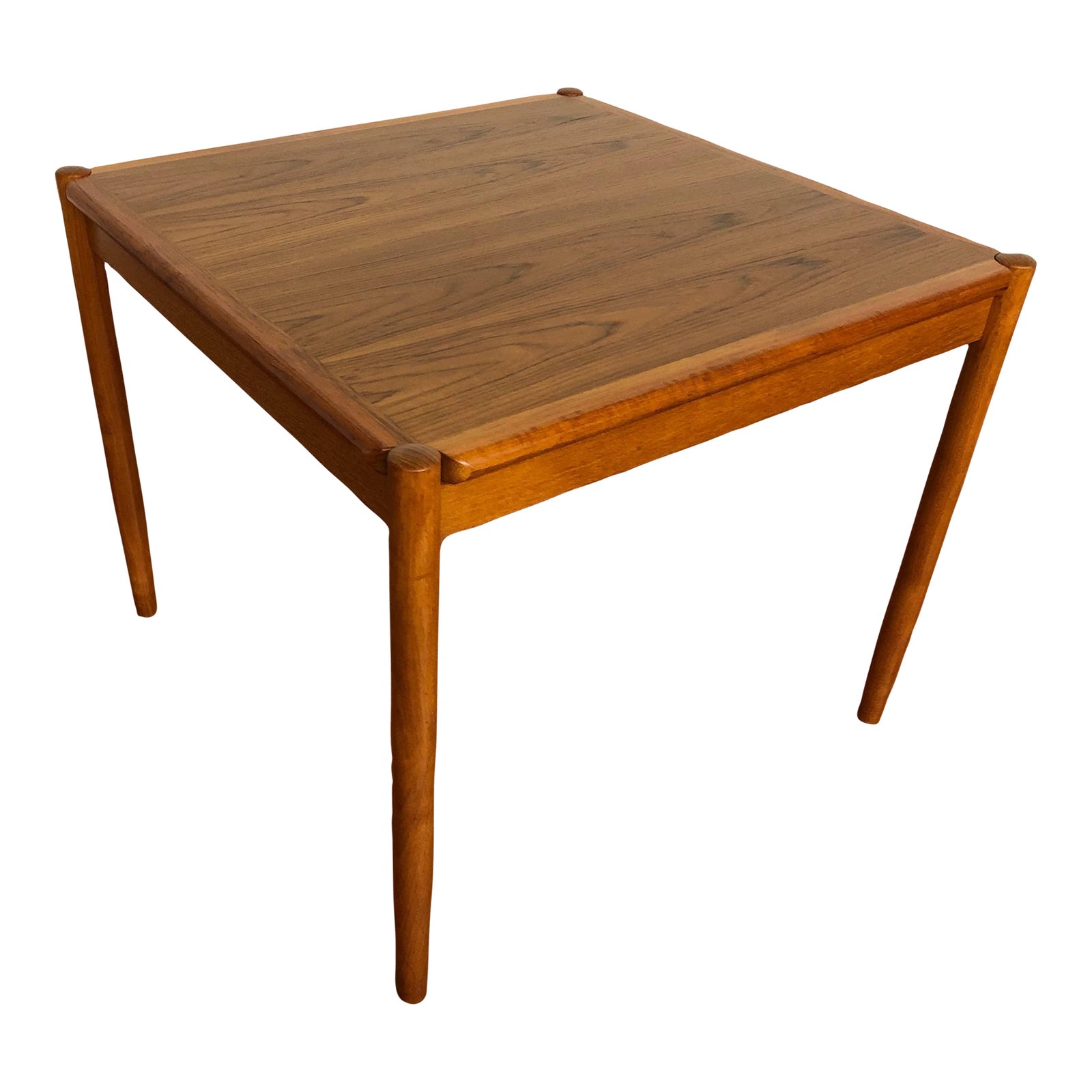 Danish Teak and Black Vinyl Flip Top Game Table Chairish