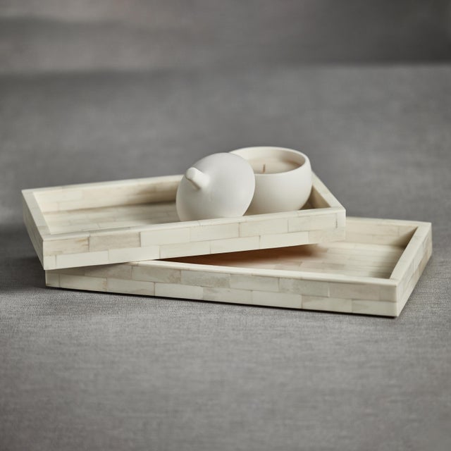 This unique handmade bone tray is stylish and functional. A chic ivory tray, this beautifully made tray is a small joy to...