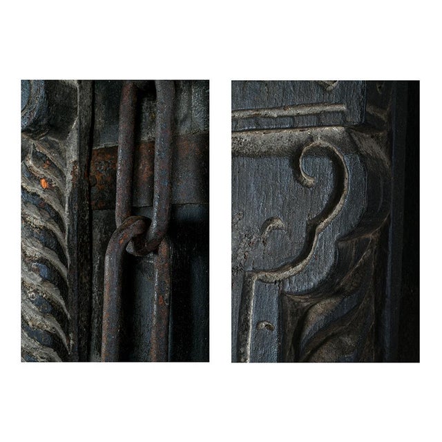 Wooden Door on Wrought Iron Base For Sale - Image 6 of 7