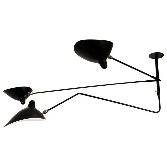 Black Suspension Lamp by Serge Mouille For Sale - Image 9 of 9