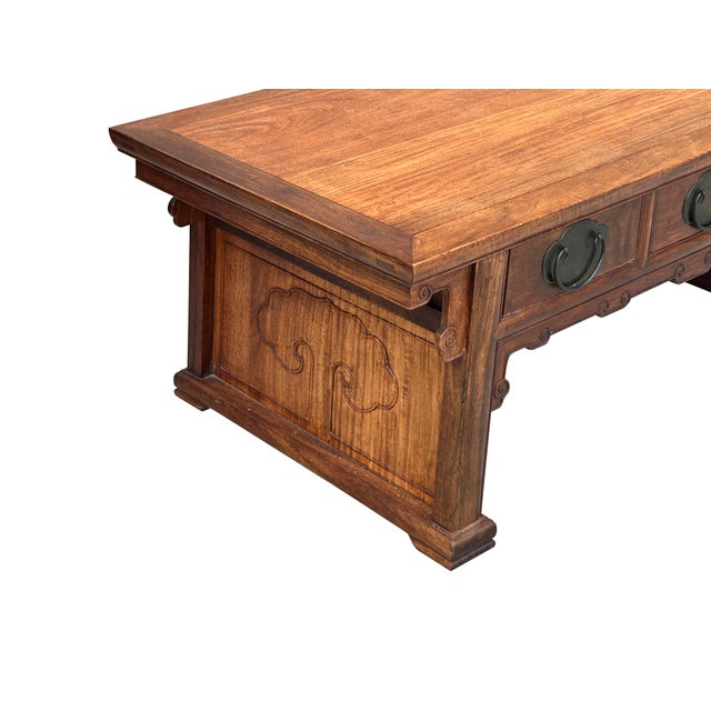 Oriental Rectangular Rosewood Charm Patina 3 Drawers Coffee Table For Sale - Image 10 of 15