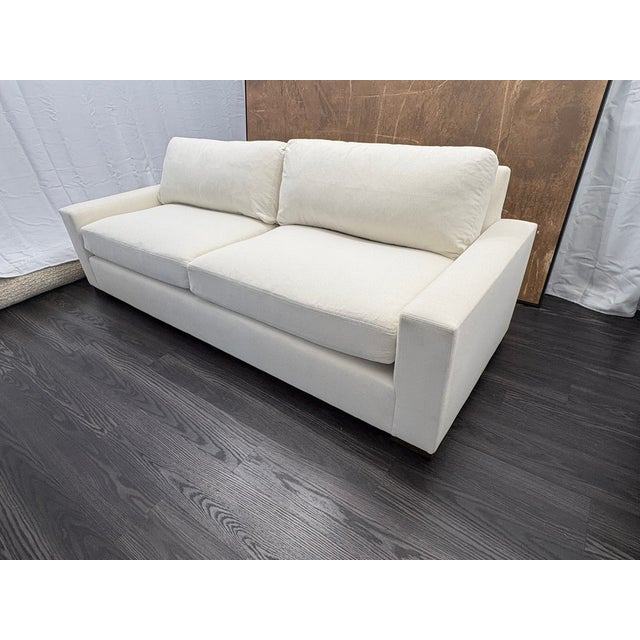Rh Restoration Hardware Maxwell 2-Cushion Sofa 8' | Classic 40" Depth | Down-Feather | Performance Linen Weave – Natural For Sale - Image 15 of 18
