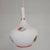 The lamp is made of white opal glass and is bottle-shaped with a narrow neck and a wider base. the shade is printed with...