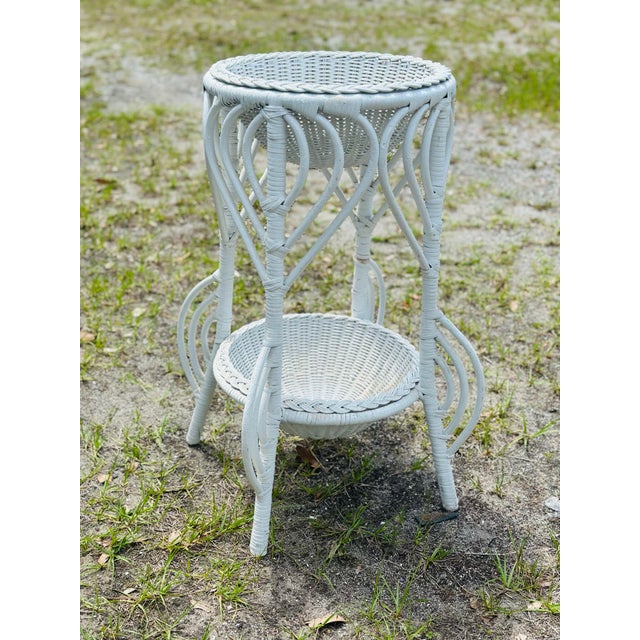 Vintage Wicker Plant Stand For Sale - Image 4 of 5