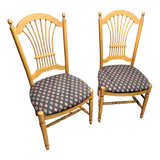 French Rustic Country Dining Chairs, Set of 2 For Sale