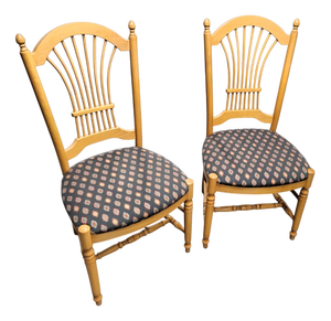 French Rustic Country Dining Chairs, Set of 2