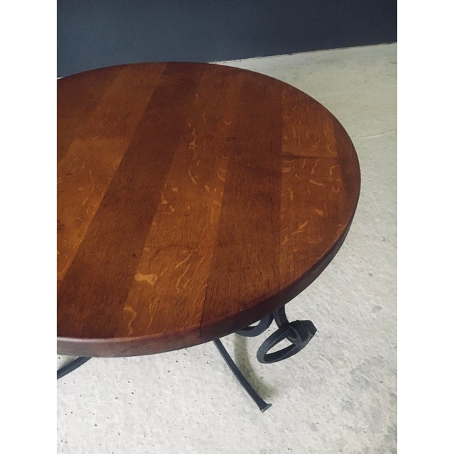 Rustic Oak and Wrought Iron Coffee Table, Belgium, 1950s For Sale - Image 10 of 15