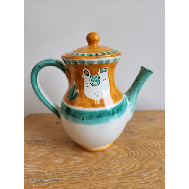 Late 20th Century Solimene Vietri 'Decoro Campagna' Hand Painted Italian Coffee Set- 3 Pieces For Sale - Image 10 of 12