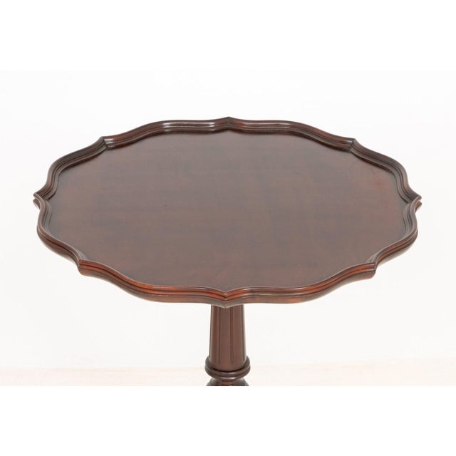 Wood Pair of Regency Style Mahogany Pie Crust Edge Side Tables For Sale - Image 7 of 8