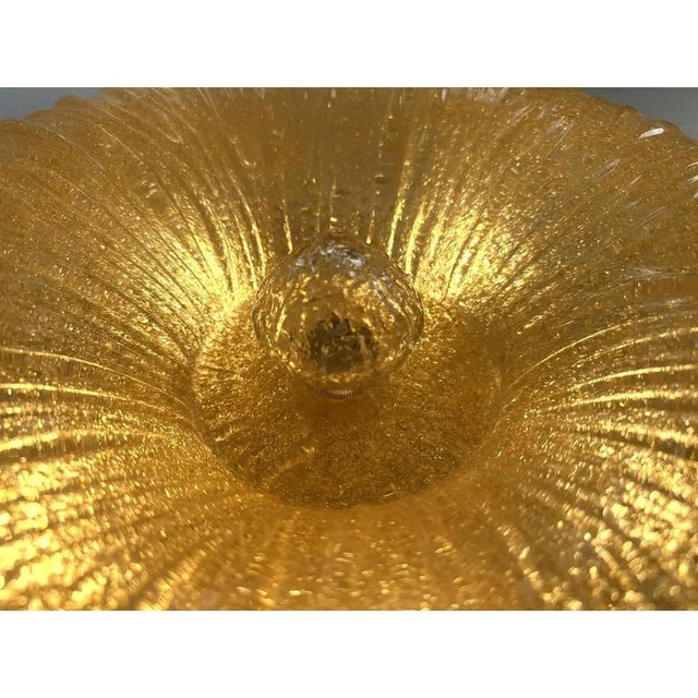 Glass Venetian Amber Graniglia Budino Murano Glass Flush Mount by Simoeng for Simoeng For Sale - Image 7 of 10