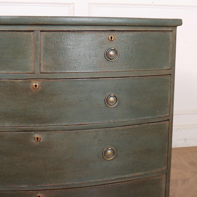 English Painted Bowfront Chest of Drawers For Sale - Image 3 of 10