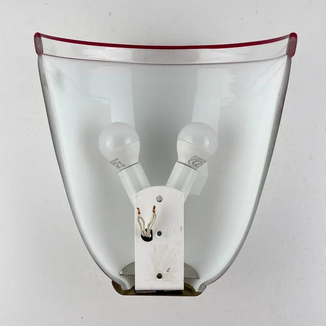 White and Red Murano Wall Lamp from Itre, Italy, 1980s For Sale - Image 12 of 13