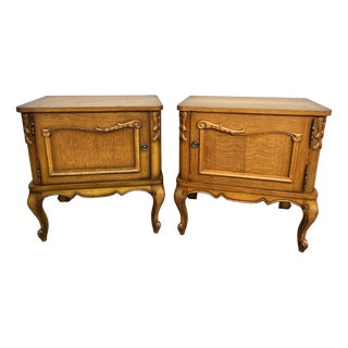 Vintage Louis XVI French Nightstands, Set of 2 For Sale