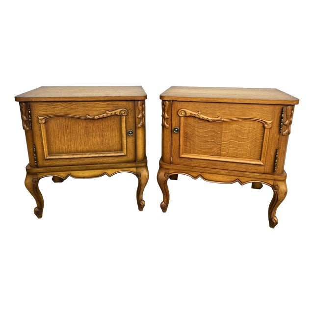 Vintage Louis XVI French Nightstands, Set of 2 For Sale