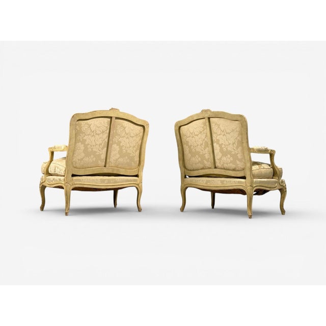 Maison Jansen, Louis XVI Armchairs, Giltwood, Fabric, France, 20th C. For Sale - Image 12 of 14