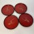 Brick Red Mid-Century Japanese Chinoiserie Large Round Coasters - Set of 4 For Sale - Image 8 of 8