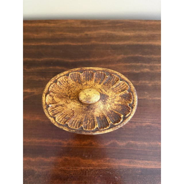 Wood Hollywood Regency Italian Giltwood Lidded Box For Sale - Image 7 of 13