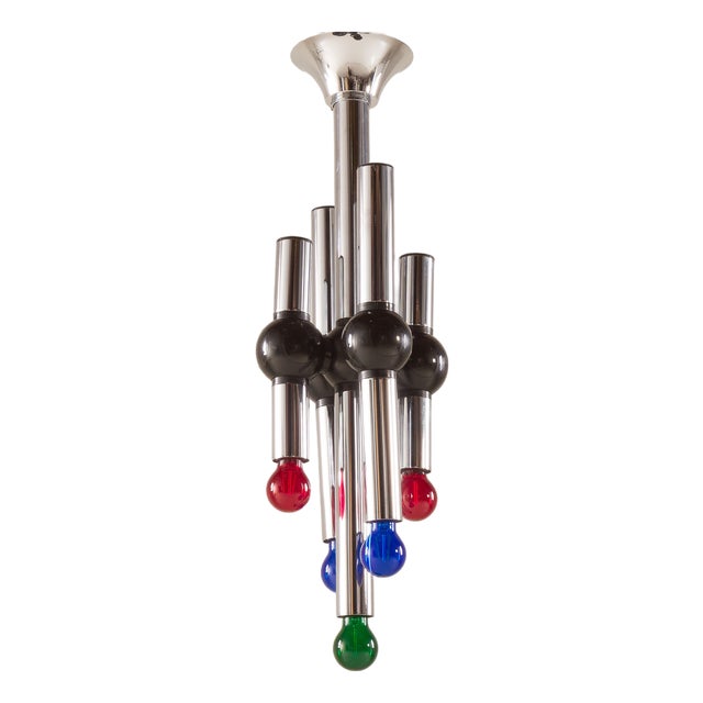 Space Age Chandelier from Targetti Sankey, Italy, 1970s For Sale