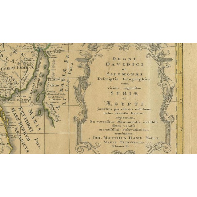 Ivory Antique Biblical Holy Land Map, 1739 For Sale - Image 8 of 11