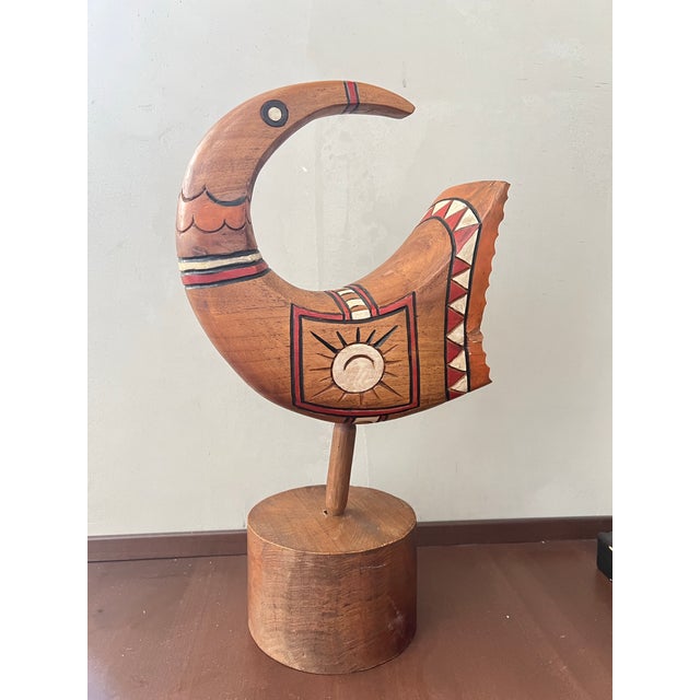 1960s Modernist Hand-Carved Wood Sculpture, Mid-20th Century For Sale - Image 5 of 7