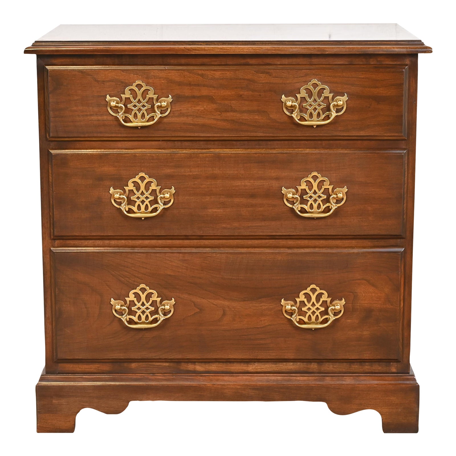 Harden Furniture Solid Cherry Wood ThreeDrawer Bedside Chest