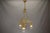 French Art Nouveau Brass and Frosted Glass Three-Light Chandelier, circa 1920 For Sale - Image 4 of 18