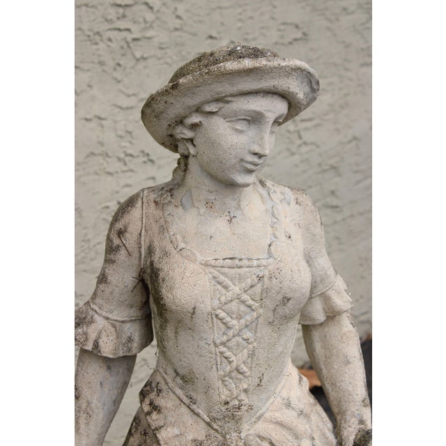 Vintage English Style Figural Cast Stone Garden Statues A Pair Chairish