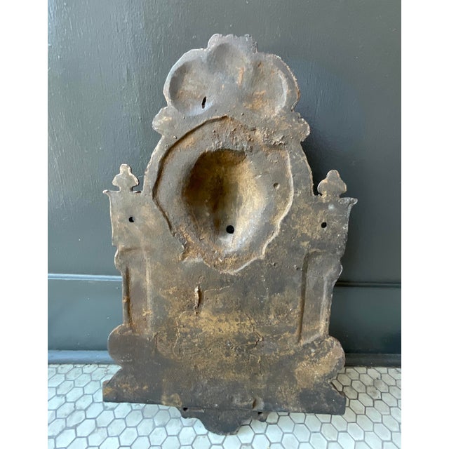 Gray Early 20th Century Cast Iron Lion Architectural Fountain Back For Sale - Image 8 of 17