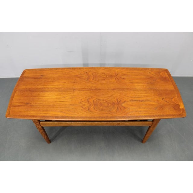 Mid-Century Danish Teak Veneer Coffee Table with Oak Base, 1960s For Sale - Image 4 of 14
