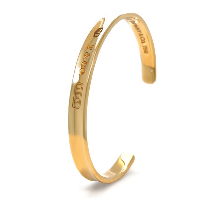 Tiffany & Co. Rare Vintage 18ct Yellow Gold Return to Tiffany 1883 Cuff Bracelet 29.63g For Sale - Image 10 of 12