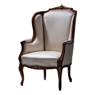 Antique Louis XV Style Wingback Chair, 1880 For Sale