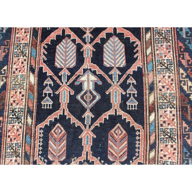 Geometric Design Antique Persian Afshar Rug With Multi-Layered Border For Sale - Image 10 of 13