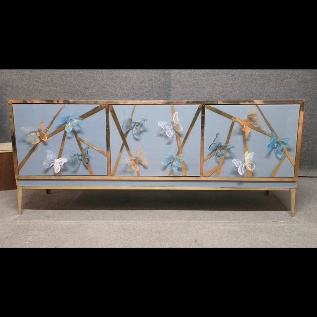 Birch Wood Sideboard with Murano Glass from Justfurnituress SRL For Sale - Image 15 of 17