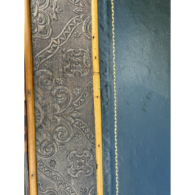 Late 20th Century 1900s Late Victorian English Tiger Bamboo Desk/Table With Leather Surface For Sale - Image 5 of 12