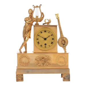 1820's French Pons A St. Nicholas Rouen Gilt Mantel Clock