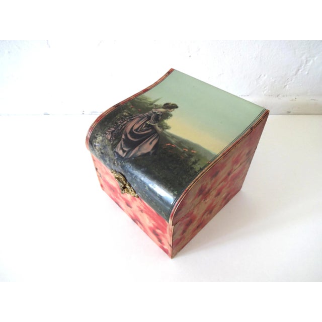 Late 19th Century Late 19th Century Antique Victorian Dresser Box With Landscape Portrait For Sale - Image 5 of 12