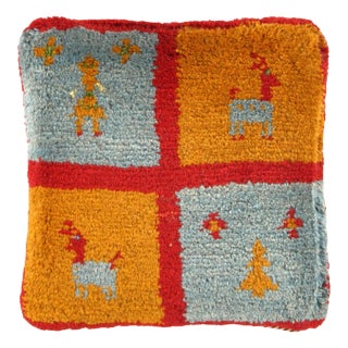 Pasargad DC Fine Hand Knotted Persian Gabbeh Pillow For Sale