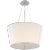 Hoop Medium Inverted Hanging Shade in Soft Silver with Linen Shade Designer: Barbara Barry Fixture Height: 13.5" Min....