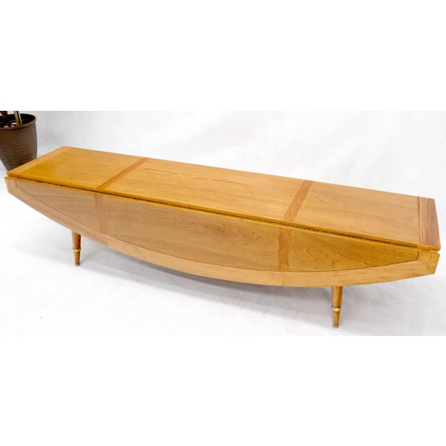 Boat Shape Large Drop Leaf Expandable Coffee Table For Sale - Image 10 of 13