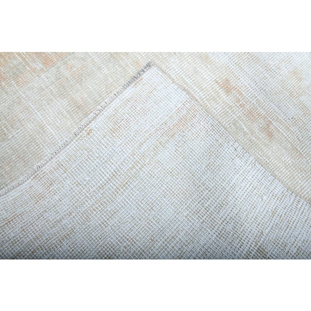 1970s Vintage Handmade Wool Cotton Turkish Beige Area Rug For Sale - Image 11 of 11